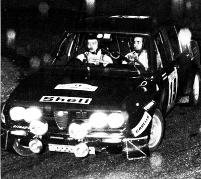 Guy Fréquelin - Jean Thimonier
18º Tour de Corse - Rallye de France 1974. Alfa Romeo Alfetta 2000 GT (MI 11643). Clasificado 10º.

Del 30 de Noviembre al 1 de Diciembre, Bastia, Córcega, Francia.
Superficie: asfalto.

El Rally tenia un total de 1292 km, de los que 374.90 km divididos en 14 tramos eran especiales.

Tomaron la salida 102 equipos, finalizaron 24.@
Palabras clave: ;GT;Corcega;1974;Corse