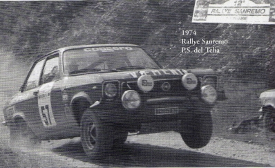 Roberto Steffen - Luigi Caielli
16º Rally San Remo 1974. Opel Ascona (290845-NO). Clasificado 12º.

Del 2 al 5 de Noviembre, Sanremo, Italia.
Superficie: asfalto

El Rally tenia un total de 1805.00 km de los que 408.40 km divididos en 38 tramos eran especieles.

Tomaron la salida 106 equipos, finalizaron 54.@
Palabras clave: Opel;Ascona;Sanremo;1974