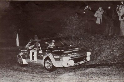 Bernard Darniche
17º Critérium des Cévennes 1974. Fiat X 1/9 (TO L65337). Abandonó por accidente.

Del 14 al 15 de Diciembre, Le Vigan, Gard, Francia.
Superficie: asfalto.

El Rally constaba de 4 etapas con 273.20 Km cronometrados divididos en 20 tramos especiales.

No sabemos cuantos equipos tomaron la salida (un mínimo de 37), tampoco sabemos cuantos finalizaron.@
Palabras clave: Bernard_Darniche;Criterium_Cevennes;Fiat;X_1/9;1974