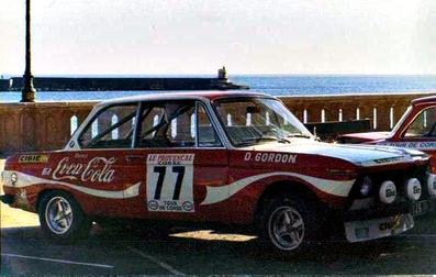 Gordon - Gordon
18º Tour de Corse 1974. BMW 2002Tii. Abandonó.

Del 30 de Noviembre al 1 de Diciembre, Bastia, Córcega, Francia.
Superficie: asfalto.

El Rally tenia un total de 1292 km, de los que 374.90 km divididos en 14 tramos eran especiales.

Tomaron la salida 102 equipos, finalizaron 24.@
Palabras clave: Gordon;BMW;Corse;Corcega;1974;Parque_Cerrado