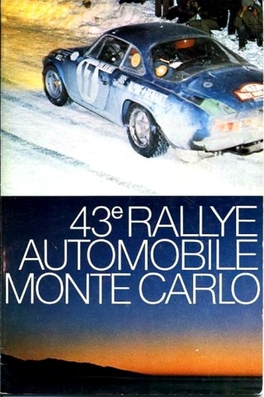 43º Rallye Automobile de Monte-Carlo 1975
1º prueba de 10

Del 15 al 23 de Enero, Monte Carlo.
Superficie: asfalto - nieve.

El Rally tenia un total de 2,345.00 Km de los que 472.00 Km divididos en 22 tramos eran especiales.

Se inscribieron 114 equipos, tomaron la salida 96, finalizaron 43.
Palabras clave: Montecarlo;1975