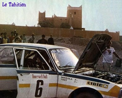 Hannu Mikkola - Jean Todt
18º Rallye du Maroc 1975. Peugeot 504 Ti (3504 QT 25). Clasificado 1º.

Del 24 al 28 de Junio, Rabat - Agadir - Casablanca, Marruecos.
Superficie: tierra.

El Rally tenia un total de 1962.00 km cronometrados divididos en 9 tramos.
SS1 El Khatouat de 95.00 km
SS2 Khemisset - Oulmes de 86.00 km
SS3 Tizi n'lsly - Jaffar - Midelt de 238.00 km
SS4 Sidi Abdallah - El Chikker - Taza de 76.00 km
SS5 Missour - Gourama de 184.00 km
SS6 Rich - Tizi n'Isly 1 de 205.00 km
SS7 Asni - Tizi n'Test de 87.00 km
SS8 Transmarocaine de 786.00 km
SS9 Rich - Tizi n'Isly 2 de 205.00 km

Tomaron la salida 103 equipos, finalizaron 14.
@
Palabras clave: Hannu_Mikkola;Jean_Todt;Peugeot;Maroc;Marruecos;1975