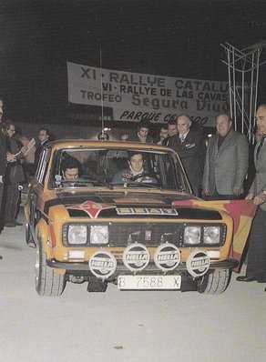 Antonio Zanini Sans - Eduardo Martinez. Adam
11º Rally Catalunya 1975. Seat 1430 Especial 1800 (Gr.2 SEAT Competición). Clasificado 1º.

Del 29 al 30 de Noviembre.
Superficie: asfalto.

Tomaron la salida 82 equipos, finalizaron 37.@
Palabras clave: Antonio_Zanini;Catalunya;Seat;1975