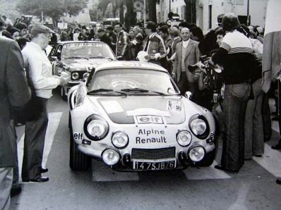 Jean-Pierre Nicolas - Vincent Laverne
19º Tour de Corse 1975. Alpine-Renault A110 1800. (1475 JB 76). Clasificado 2º.

Del 8 al 9 de Noviembre, Ajaccio, Córcega, Francia.
Superficie: asfalto.

El Rally tenia un total de 1340.00 km de los que 479.40 km divididos en 10 tramos eran especiales (3 de ellos fueron cancelados, SS3 Luri - Canari de 23.70 km, SS4 San Prieto - Pietra Moneta de 34.00 km y SS5 RF9 - N195 de 29.80 km).

Tomaron la salida 77 equipos, finalizaron 22.

En esta edición habí­an 2 tramos de mas de 100 Km:
SS1 Panelca - Ponte Leccia de 158 Km
SS8 Zonza - Abaccia de 120 Km.@
Palabras clave: ;Renault;Alpine;Corse;Corcega;1975