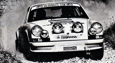 Carlo Bianchi - Marco Mannini
17º Rallye Sanremo 1975. Porsche 911 Carrera (MI-V30962) Clasificado 5º.

Del 1 al 4 de Octubre, Sanremo, Imperia, Liguria, Italia.
Superficie: tierra - asfalto.

El Rally tenia un total de 1736.00 km de los que 977.00 km divididos en 39 tramos eran especiales.

Tomaron la salida 118 equipos, finalizaron 33.@
Palabras clave: Porsche;Carrera;Sanremo;1975