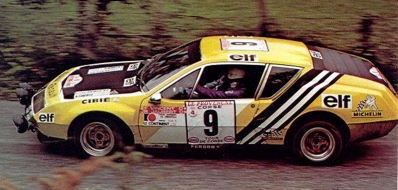 Francis Vincent - Jacques Jaubert
19º Tour de Corse 1975. Alpine-Renault A310 1800 (6722 JB 76). Clasificado 6º.

Del 8 al 9 de Noviembre, Ajaccio, Córcega, Francia.
Superficie: asfalto.

El Rally tenia un total de 1340.00 km de los que 479.40 km divididos en 10 tramos eran especiales (3 de ellos fueron cancelados, SS3 Luri - Canari de 23.70 km, SS4 San Prieto - Pietra Moneta de 34.00 km y SS5 RF9 - N195 de 29.80 km).

Tomaron la salida 77 equipos, finalizaron 22.

En esta edición habí­an 2 tramos de mas de 100 Km:
SS1 Panelca - Ponte Leccia de 158 Km
SS8 Zonza - Abaccia de 120 Km.@
Palabras clave: ;Renault;Alpine;A310;Corcega;Corse;1975