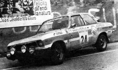 Salvatore Bray - Rudy
17º Rally Sanremo 1975. Opel Ascona 1.9 SR. Clasificado 6º.

Del 1 al 4 de Octubre, Sanremo, Imperia, Liguria, Italia.
Supeerficie: tierra - asfalto.

El Rally tenia un total de 1736.00 km de los que 977.00 km divididos en 39 tramos eran especiales.

Tomaron la salida 118 equipos, finalizaron 33.@
Palabras clave: Opel;Ascona;Sanremo;1975