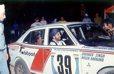 Davinder Singh - Roger Barnard
23º Safari Rally 1975. Mitsubishi Colt Lancer. Clasificado 8º.

Del 27 al 31 de Marzo, Nairobi, Kenya, África.
Superficie: tierra.

El Rally tenia un total de 5927 km con 80 controles horarios.

Tomaron la salida 75 equipos, finalizaron 14.@
Palabras clave: Mitsubishi;Colt;Lancer;Safari;1975