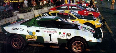 Sandro Munari - Mario Mannucci
19º Tour de Corse 1975. Lancia Stratos HF (TO L96265). Abandonó
por accidente.

En esta edición habí­an 2 tramos de mas de 100 Km:
SS1 Panelca - Ponte Leccia de 158 Km
SS8 Zonza - Abaccia de 120 Km.

Del 8 al 9 de Noviembre, Ajaccio, Córcega, Francia.
Superficie: asfalto.

El Rally tenia un total de 1340.00 km de los que 479.40 km divididos en 10 tramos eran especiales (3 de ellos fueron cancelados, SS3 Luri - Canari de 23.70 km, SS4 San Prieto - Pietra Moneta de 34.00 km y SS5 RF9 - N195 de 29.80 km).

Tomaron la salida 77 equipos, finalizaron 22.
@
Palabras clave: Sandro_Munari;Corcega;Lancia;Stratos;Corse;1975;Parque_Cerrado