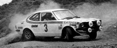 Achim Warmbold - John Davenport
22º Acropolis Rally 1975. Toyota Corolla Levin TE 27 (ACM55RO7013). Abandonó por accidente en SS41.

Del 24 al 31 de Mayo, Atenas, Grecia.
Superficie: tierra.

El Rally se dividia en 4 etapas con un total de 2639.88 km de los que 580.00 km divididos en 49 tramos eran especiales.

Tomaron la salida 87 equipos, finalizaron 17.@
Palabras clave: ;John_Davenport;Toyota;Corolla;Acropolis;Grecia;1975