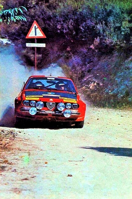 Amilcare Ballestrieri - Maurizio Mannini
17º Rally Sanremo 1975. Alfa Romeo Alfetta GT (MI-V85555). Abandonó por accidente.

Del 1 al 4 de Octubre, Sanremo, Imperia, Liguria, Italia.
Superficie: tierra - asfalto.

El Rally tenia un total de 1736.00 km de los que 977.00 km divididos en 39 tramos eran especiales.

Tomaron la salida 118 equipos, finalizaron 33.@
Palabras clave: ;Alfa;Alfetta;Romeo;GT;Sanremo;1975