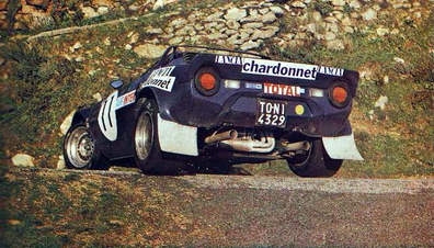 Bernard Darniche - Alain Mahé
7º Ronde Esso-Giraglia 1976. Lancia Stratos HF (TO N14329). Clasificado 1º.
Team Chardonnet

Del 7 al 8 de Febrero, Bastia.
Superficie: asfalto.

El Rally constaba de una etapa con 620 km divididos en 20 tramos cronometrados.
De SS11 a SS20 cancelaron todos los tramos, desconocemos el motivo.

Tomaron la salida 84, finalizaron 60.
@
Palabras clave: Giraglia;Lancia;Stratos;1976