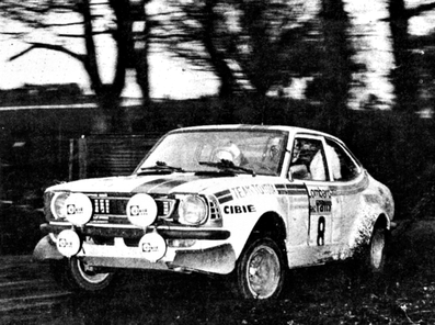 Ove Andersson - Martin Holmes
25º Lombard RAC Rally 1976. Toyota Corolla Levin TE27 (ACM55 RA 8354). Clasificado 5º.
Toyota Team Great Britain

Del 27 al 30 de Noviembre, Bath, Inglaterra.
Superficie: tierra.

El Rally tenia un total de 3248 km de los que 504 km divididos en 76 tramos eran especiales, (6 de ellos fueron cancelados, SS2 Speech House, km? SS34 Greystoke, km? SS37 cancelada antes del inicio, km? SS41 Egdon, km? y SS42 Anglebury, km?).

Tomaron la salida 200 equipos, finalizaron 71.@
Palabras clave: Ove_Andersson;Gran_Bretaña;Toyota;Corolla;1976;RAC_Rally