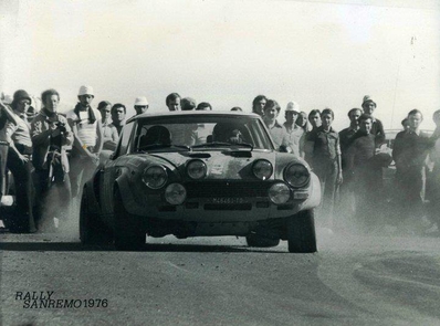 Livio Lorenzelli - Mario Necco
18º Rally de Sanremo 1976. Fiat Abarth 124 Rallye (TO-M46461). Clasificado 6º.

Del 6 al 9 de Octubre, Sanremo, Imperia, Liguria, Italia.
Superficie: asfalto.

El Rally tenia un total de 1509 km de los que 780 Km divididos en 36 tramos eran especiales, (2 de ellos fueron cancelados SS9 y SS30).

Tomaron la salida 133 equipos, finalizaron 68.@
Palabras clave: Fiat;Abarth;Rallye;Sanremo;1976