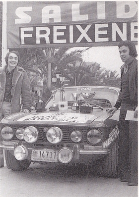 Claudio Caba - Joan Aymami
24º Rally Costa Brava 1976. Alfa Romeo 2000 GTV (14737). Clasificado 7º.

Del 13 al 15 de Febrero, Lloret de Mar, Girona, Catalunya, España.
Organización: Peña Motorista Diez por Hora.
Superficie: asfalto -tierra.

El Rally tenía un total de 1064.00 km de los que 272.80 km eran tramos cronometrados.

Tomaron salida 90 equipos, finalizaron 23.@
Palabras clave: Claudio_Caba;Alfa;Romeo;Costa_Brava;1976;Personajes
