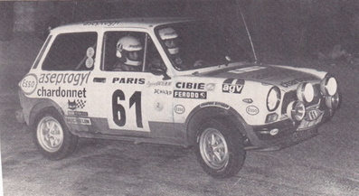 Christine Dacremont - Delphine Denard
44º Rallye Automobile de Monte-Carlo 1976. Autobianchi A112 Abarth (5004 DG 93). Clasificada 23ª.

Con el mismo tiempo que Jean-Pierre Malcher - Pierre Pagani, también con un Autobianchi A112 Abarth.

Ambos con un tiempo de 7:48.19 a 1:23.09 del Lancia Stratos HF de Sandro Munari - Silvio Maiga, clasificado 1º.

Del 17 al 24 de Enero, Monte-Carlo.
Superficie: asfalto - nieve.

El Rally tenia un total de 4500 km de los que 530.50 km divididos en 23 tramos eran especiales.

Se inscribieron 163 equipos, tomaron la salida 148, finalizaron 84.@
Palabras clave: Christine_Dacremont;Autobianchi;Abarth;Montecarlo;1976;Mujeres;Womens
