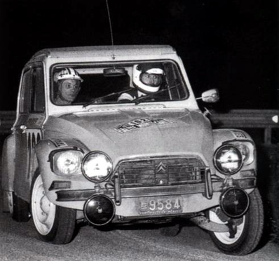 Michel Peyret - Jean-Jacques Cornelli
44º Rallye Automobile de Monte-Carlo 1976. Citröen Dyane 6 (9584). Clasificado 80º.

Del 17 al 24 de Enero, Monte-Carlo.
Superficie: asfalto.

El Rallye tenia un total de 4500 km de los que 530.50 km divididos en 23 tramos eran especiales. 

Se inscribieron 163 equipos, tomaron la salida 148, finalizaron 84.@
Palabras clave: Citroen;Dyane;Montecarlo;1976