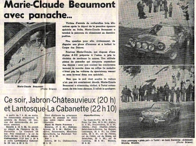 44º Rallye Automobile de  Monte-Carlo 1976
Diario de la época Francés, hablando de Marie-Claude Charmasson 