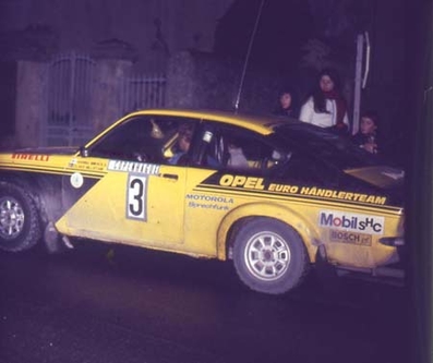 Hannu Mikkola - Claes Billstam
44º Rallye Automobile de Monte-Carlo 1976. Opel Kadett GT/E 16V (GG-DU 549). Abandonó por el diferencial.

Del 17 al 24 de Enero, Monte-Carlo.
Superficie: asfalto - nieve.

El Rally tenia un total de 4500 km de los que 530.50 km divididos en 23 tramos eran especiales.

Se inscribieron 163 equipos, tomaron la salida 148, finalizaron 84.@
Palabras clave: ;Montecarlo;Opel;Kadett;GT/E;1976