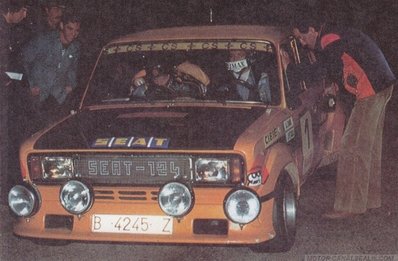 Antonio Zanini Sans - Juan-Jose Petisco
19º Rally 2000 Viratges 1977. Seat 124 2.1 "Proto" (B 4245 Z). Clasificado 1º.

Del 5 al 6 de Noviembre, Manresa, Barcelona, Catalunya, España.

Tomaron la salida 80 equipos, finalizaron 26.@
Palabras clave: Antonio_Zanini;Juan-Jose_Petisco;Seat;Proto;2000_Viratges;1977