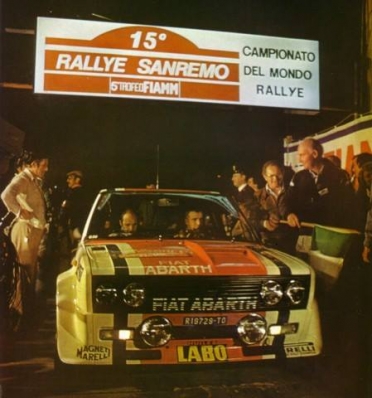 Jean-Claude Andruet - Christian Delferrier
19º Rallye Sanremo 1977. Fiat 131 Abarth (TO R19729). Clasificado 1º.

Del 4 al 8 de Octubre, Sanremo, Liguria, Imperia, Italia.
Superficie: asfalto.

El Rally tenia un total de 1608 km de los que 867.35 km divididos en 33 tramos eran especiales, (3 de ellas fueron canceladas SS18 Melogno 2 de 15.30 Km, SS19 Giovetti 2 de 11.50 Km y SS20 Quazzo 2 de 11.90 Km).

Tomaron la salida 133 equipos, finalizaron 38.@
Palabras clave: ;Fiat;Abarth;Sanremo;1977