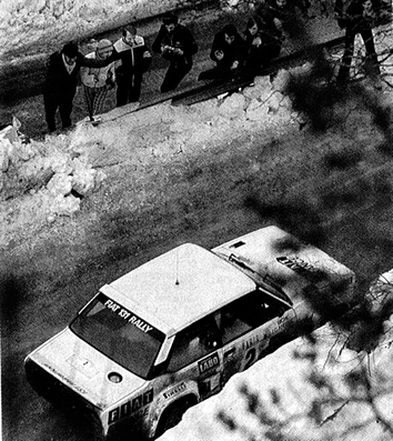 Jean-Claude Andruet -Michèle Espinos-Petit (Biche)
45º Rallye Automobile de Monte-Carlo 1977. Fiat 131 Abarth (TO P09981) Clasificado 2º.

Del 22 al 28 de Enero, Monte-Carlo .
Superficie: asfalto - nieve.

El Rally tenia un total de 4800 km de los que 540.50 km divididos en 27 tramos eran especiales (una de ellas fue cancelada SS2 Col de Fontbelle de 35.00 Km).

Se inscribieron 217 equipos, tomaron la salida 198, finalizaron 118 en lista, llegaron 47 en meta.@
Palabras clave: ;Michèle_Espinosi-Petit;Fiat;Abarth;Montecarlo;1977