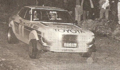 Ove Andersson - Henry Liddon
11º Rallye de Portugal Vinho do Porto 1977. Toyota Celica RA21 (BYC-884). Clasificado 3º.

Del 1 al 6 de Marzo, Estoril.
Superficie: asfalto - tierra.

El Rally tenia un total de 2458 km de los que 580 km divididos en 46 tramos eran especiales, (2 de ellas fueron canceladas SS18 Sao Lourenco da Montaria de 27 Km y SS 24 Carvalhas de 6 Km).

Tomaron la salida 103 equipos, finalizaron 27.@
Palabras clave: Ove_Andersson;Toyota;Celica;1977;Portugal