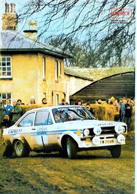 Roger Clark - Stuart Pegg
26º Lombard RAC Rally 1977. Ford Escort RS1800 MKII (STW 200R). Clasificado 4º.

Del 20 al 24 de Noviembre, London, York, Inglaterra.
Superficie: tierra - asfalto.

El Rally tenia un total de 3069 km de los que 674.45 km divididos en 69 tramos eran especiales, (2 de ellas fueron canceladas SS54 Cardrona de 9,66 Km y SS56 Elibank de 6,44 Km).

Tomaron la salida 182 equipos, finalizaron 67.@

Palabras clave: Roger_Clark;Ford;Escort;RS;MKII;Gran_Bretaña;1977;RAC_Rally;MKII;Inglaterra