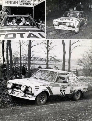 Kyosti Hamalainen - Howard Scott
26º Lombard RAC Rally 1977. Ford Escort RS 1800 MkII (STW 130R). Clasificado 6º.

Del 20 al 24 de Noviembre, London, York, Inglaterra.
Superficie: tierra - asfalto.

El Rally tenia un total de 3069 km de los que 674.45 km divididos en 69 tramos eran especiales, (2 de ellas fueron canceladas SS54 Cardrona de 9,66 Km y SS56 Elibank de 6,44 Km).

Tomaron la salida 182 equipos, finalizaron 67.@
Palabras clave: ;Ford;Escort;RS;MKII;Gran_Bretaña;1977;RAC_Rally;MKII