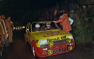 Jean Ragnotti - Jean-Marc Andrié
19º Rally Sanremo 1977. Renault 5 Alpine (2529 JR 76). Clasificado 7º.

Del 4 al 8 de Octubre, Sanremo, Liguria, Imperia, Italia.
Superficie: asfalto.

El Rally tenia un total de 1608 km de los que 867.35 km divididos en 33 tramos eran especiales, (3 de ellas fueron canceladas SS18 Melogno 2 de 15.30 Km, SS19 Giovetti 2 de 11.50 Km y SS20 Quazzo 2 de 11.90 Km).

Tomaron la salida 133 equipos, finalizaron 38.@
Palabras clave: ;Renault;Alpine;Sanremo;1977