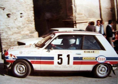 Jean-Claude Lefebvre - Jean Todt
21º Tour de Corse 1977. Peugeot 104 ZS (885 BHJ 75). Clasificado 10º.

Del 5 al 6 de Noviembre, Ajaccio, Córcega; Francia.
Superficie: asfalto.

El Rally tenia un total de 1350 km de los que 645.80 km divididos en 13 tramos eran especiales.

1ª ETAPA
SS1 Tavera - Bastelica 17.10 km
SS2 Coti - Chiavari 14.80 km
SS3 Acqua d'Oria - Stiliccione 16.50 km
SS4 Muratello - Orone 21.60 kM
SS5 Quenza - Prunelli 131.30 km
SS6 Kamiesh - Zonza 38.50 km
SS7 Olivese - Bains de Guitera 10.10 km
Total etapal 249.90 km

2ª ETAPA
SS8 Palneca - Ghisoni 34.70 km
SS9 St Antoine - Pont St Laurent 97.60 km
SS10 Ponte Nuovo - Teddia 97.40 km
SS11 Talasani - La Porta 24.90 km
SS12 Casta - Pietra Moneta 17.00 km
SS13 Calvi - Vico 124.30 km

Total etapal 395.90 km
Total evento 645.80 km

Se inscribieron 134 equipos, tomaron la salida 120, finalizaron 32.
@
Palabras clave: Jean_Todt;Peugeot;Corse;Corcega;1977