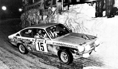Lars Carlsson - Bob de Jong
45º Rallye Automobile de Monte-Carlo 1977. Opel Kadett GT/E. Clasificado 10º.

Del 22 al 28 de Enero, Monte-Carlo .
Superficie: asfalto - nieve.

El Rally tenia un total de 4800 km de los que 540.50 km divididos en 27 tramos eran especiales (una de ellas fue cancelada SS2 Col de Fontbelle de 35.00 Km).

Se inscribieron 217 equipos, tomaron la salida 198, finalizaron 118 en lista, llegaron 47 en meta.@
Palabras clave: Lars_Carlsson;Opel;Kadett;GT/E;Montecarlo;1977;Nieve