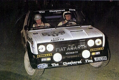 Timo Salonen - Jaakko Markkula
26º Lombard RAC Rally 1977. Fiat 131 Abarth (TO N92968). Abandonó por accidente en SS44 Grisedale 2 de 25,75 Km.

Del 20 al 24 de Noviembre, London, York, Inglaterra.
Superficie: tierra - asfalto.

El Rally tenia un total de 3069 km de los que 674.45 km divididos en 69 tramos eran especiales, (2 de ellas fueron canceladas SS54 Cardrona de 9,66 Km y SS56 Elibank de 6,44 Km).

Tomaron la salida 182 equipos, finalizaron 67.@
Palabras clave: Timo_Salonen;Fiat;Abarth;RAC_Rally;Gran_Bretaña;1977;Inglaterra