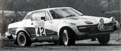 Patrick Ryan - Michael Nicholson
26º Lombard RAC Rally 1977. Triumph TR7 (OOM 513R). Abandonó por sobrecalentamiento de motor en SS57 Yarr de 8.05 Km.

Del 20 al 24 de Noviembre, London, York, Inglaterra.
Superficie: asfalto - tierra.

El Rally tenia un total de 3069 km de los que 674.45 km divididos en 69 tramos eran especiales, (1 de ellos fue cancelado SS54 Cardrona de 9,66 Km).

Tomaron la salida 182 equipos, finalizaron 67.@
Palabras clave: Triumph;TR7;Gran_Bretaña;1977;RAC_Rally;Inglaterra