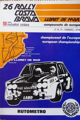 26º Rally Costa Brava 1978
Del 17 al 19 de Febrero.

Superficie: asfalto - tierra con 339.40 km cronometrados.

Tomaron la salida 88 equipos, finalizaron 25.
Palabras clave: Costa_Brava;1978;Catalunya;Spain;España;Spain