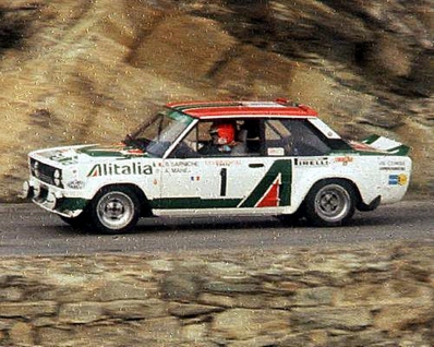 Bernard Darniche - Alain Mahe
22º Tour de Corse 1978. Fiat 131 Abarth (TO R19730). Clasificado 1º.

Del 4 al 5 de Noviembre, Ajaccio, Francia.
Superficie: asfalto.

El Rally tenia un total de 1166 km de los que 533 km divididos en 10 tramos, eran especiales.

En esta edición hab­ian 4 tramos de casi 100 Km
SS3 Le Fango - St Sauveur de 85.80 Km
SS5 Moca - Abbazia de 99 Km
SS8 St Antoine - Pont St Lauren de 97.60 Km
SS9 Ponte Nuovo - Pianiccia de 88.20 Km

Tomaron la salida 116 equipos, finalizaron 37.
@
Palabras clave: ;Fiat;Abarth;Corse;Corcega;1978