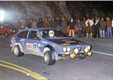 Mauro Pregliasco - Vittorio Reisoli
20º Rallye Sanremo 1978. Alfa Romeo Alfetta GT (MI X82716). Clasificado 5º.

Del 3 al 7 de Octubre, Sanremo, Liguria, Imperia, Italia.
Superficie: asfalto.

El Rally tenia un total de 1663.80 km de los que 893.80 km divididos en 56 tramos eran especiales, (1 fue cancelado, SS25 Santuario 1 de 7.30 km).

Se inscribieron 135 equipos, tomaron la salida 122, finalizaron 56.@
Palabras clave: Mauro_Pregliasco;Alfa;Romeo;Alfetta;Sanremo;1978