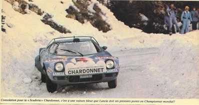Michèle Mouton - Françoise Conconi
46º Rallye Automobile de Monte-Carlo 1978. Lancia Stratos HF (TO N14329). Clasificado 7ª Scrath y 1ª Copa de Damas.

Del 21 al 27 de Enero, Monte-Carlo.
Superficie: asfalto - nieve.

El Rally tenia un total de 4600 km de los que 570 km divididos en 29 tramos eran especiales (5 de ellas fueron canceladas SS8 Col du Fanget de 10 Km, SS10 Serre Chevalier de 10 Km, SS11 Col du Lautaret de 15 Km, SS14 Saint Pierreville de 16 Km y SS15 Burzet de 44 Km).

Se inscribieron 231 equipos, tomaron la salida 216, finalizaron 129.@
Palabras clave: Michele_Mouton;Lancia;Stratos;Montecarlo;1978;nieve;Mujeres;Womens