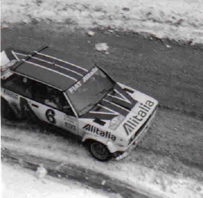 Maurizio Verini - Francesco Rossetti
46º Rallye Automobile de Monte-Carlo 1978. Fiat 131 Abarth (TO R19730). Clasificado 8º.

Del 21 al 27 de Enero, Monte-Carlo.
Superficie: asfalto - nieve.

El Rally tenia un total de 4600 km de los que 570 km divididos en 29 tramos eran especiales (5 de ellas fueron canceladas SS8 Col du Fanget de 10 Km, SS10 Serre Chevalier de 10 Km, SS11 Col du Lautaret de 15 Km, SS14 Saint Pierreville de 16 Km y SS15 Burzet de 44 Km).

Se inscribieron 231 equipos, tomaron la salida 216, finalizaron 129.@
Palabras clave: ;Fiat;Abarth;Montecarlo;1978;nieve