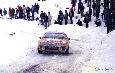 Paul Rouby - Jean-Louis Martin
46º Rallye Automobile de Monte-Carlo 1978. Alpine-Renault A310 V6 (168 OU 84). Clasificado 17º.

Del 21 al 27 de Enero, Monte-Carlo.
Superficie: asfalto - nieve.

El Rally tenia un total de 4600 km de los que 570 km divididos en 29 tramos eran especiales (5 de ellas fueron canceladas SS8 Col du Fanget de 10 Km, SS10 Serre Chevalier de 10 Km, SS11 Col du Lautaret de 15 Km, SS14 Saint Pierreville de 16 Km y SS15 Burzet de 44 Km).

Se inscribieron 231 equipos, tomaron la salida 216, finalizaron 129.@
Palabras clave: Alpine-Renault;A310;Montecarlo;1978;nieve