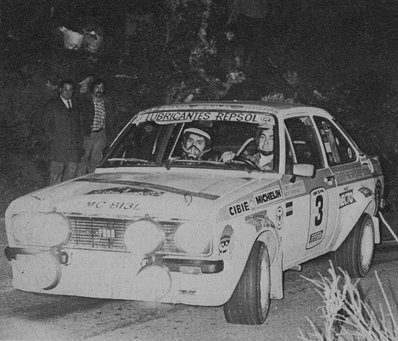 Beny Fernandez - Antonio Doural
26º Rallye Costa Brava 1978. Ford Escort RS 1800 MKII. Abandonó por avería mecánica.
Del 17 al 19 de Febrero.
Superficie: asfalto - tierra con 339.40 km cronometrados.
Tomaron la salida 88 equipos, finalizaron 25.@
Palabras clave: Beny_Fernandez;Ford;Escort;MKII;MKII;Costa_Brava;Catalunya;1978