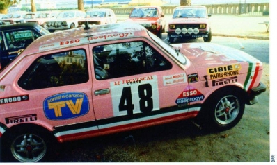 Antonella Mandelli - Cristina Bertone
22º Tour de Corse 1978. Fiat 127 Sport (TO S70169). Abandonó por problemas en pérdida de aceite en SS2 Calvi - Le Fango de 31.00 Km.

Del 4 al 5 de Noviembre, Ajaccio, Francia.
Superficie: asfalto.

El Rally tenia un total de 1166 km de los que 533 km divididos en 10 tramos, eran especiales.

En esta edición hab­ian 4 tramos de casi 100 Km
SS3 Le Fango - St Sauveur de 85.80 Km
SS5 Moca - Abbazia de 99 Km
SS8 St Antoine - Pont St Lauren de 97.60 Km
SS9 Ponte Nuovo - Pianiccia de 88.20 Km

Tomaron la salida 116 equipos, finalizaron 37.
@
Palabras clave: ;Fiat;Corse;Corcega;1978;Mujeres;Womens