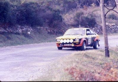 Luc Desangles - P-M. Feretti
22º Tour de Corse 1978. Opel Kadett GT/E. Abandonó.

Del 4 al 5 de Noviembre, Ajaccio, Francia.
Superficie: asfalto.

El Rally tenia un total de 1166 km de los que 533 km divididos en 10 tramos, eran especiales.

En esta edición hab­ian 4 tramos de casi 100 Km
SS3 Le Fango - St Sauveur de 85.80 Km
SS5 Moca - Abbazia de 99 Km
SS8 St Antoine - Pont St Lauren de 97.60 Km
SS9 Ponte Nuovo - Pianiccia de 88.20 Km

Tomaron la salida 116 equipos, finalizaron 37.
Palabras clave: Opel;Kadett;GT/E;Corse;Corcega;1978