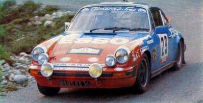 Alain Coppier - Josepha Laloz
23º Tour de Corse 1979. Porsche 911 SC (6905 RQ 34). Clasificado 4º.

Del 2 al 4 de Noviembre, Ajaccio, Córcega, Francia.
Superficie: asfalto.
El Rally tenia un total de 2040.00 km de los que 1128.90 km divididos en 22 tramos eran especiales.
Se inscribieron 125 equipos, tomaron la salida 112, finalizaron 14.@
Palabras clave: ;Porsche;Corse;Corcega;1979