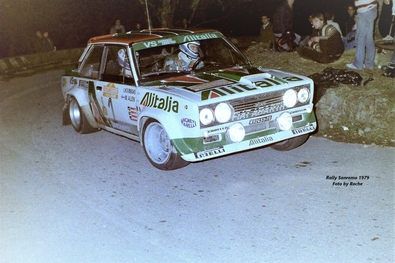Markku Alén - Ilkka Kivimäki
21º Rally de Sanremo 1979. Fiat 131 Abarth (TO R92453). Clasificado 6º.

Del 1 al 7 de Octubre, Sanremo, Imperia, Liguria, Italia.
Superficie: asfalto - tierra.

El Rally tenia un total de 3353 km de los que 1078 km divididos en 74 tramos eran especiales, (8 de ellas fueron canceladas).

Se inscribieron 72 equipos, tomaron la salida 67, finalizaron 26.

© Roche.@
Palabras clave: Markku_Alen;Fiat;Abarth;Sanremo;1979