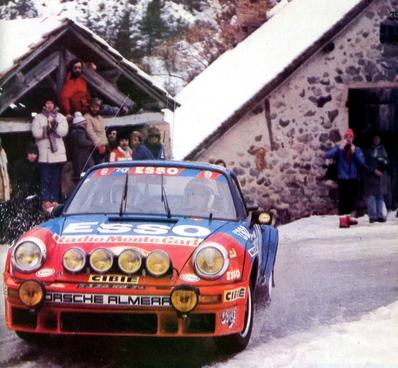 Jean-Pierre Nicolas - Jean Todt
47º Rallye Automobile de Monte-Carlo 1979. Porsche 911 Carrera RS 3.0 (5336 RM 34). Clasificado 6º.

Del 20 al 26 de Enero, Monte-Carlo.
Superficie: asfalto - nieve - hielo.

El Rally tenia un total de 2554.00 km de los que 619.00 km divididos en 30 tramos eran especiales (1 de ellos fue cancelado SS13 St Barthelemy de 19 Km).

Se inscribieron 255 equipos, tomaron la salida 233, finalizaron 84.@
Palabras clave: ;Jean_Todt;Porsche;Montecarlo;1979;nieve