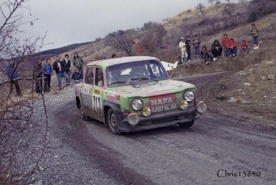 Michel Murroni - L.Douaud
47º Rallye Automobile de Monte-Carlo 1979. Simca Rallye 2 (6207 SL 06). Clasificado 54º.

Del 20 al 26 de Enero, Monte-Carlo.
Superficie: asfalto - nieve.

El Rally tenia un total de 4840 km de los que 619 km divididos en 30 tramos, eran especiales (1 de ellos fue cancelado SS13 St Barthelemy de 19 Km).

Se inscribieron 255 equipos, tomaron la salida 233, finalizaron 84.@
Palabras clave: Simca;Montecarlo;1979