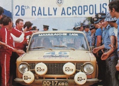 26º Acropolis Rally 1979
Lada 1600.

Del 28 al 31 de Mayo, Atenas, Grecia.
Superficie: tierra.

El Rally tenia un total de 2974 km de los que 1006.50 km divididos en 58 tramos eran especiales (4 de ellas fueron canceladas SS14 Aliakmon Lake de 15,20 Km, SS19 Sikaminea de 14 Km, SS20 Goni Haiprins de 20,40 Km y SS21 Goni de 13,60 Km).

Tomaron la salida 153 equipos, finalizaron 20.@
Palabras clave: Lada;Acropolis;Grecia;1979