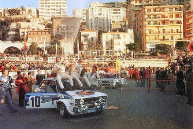 Walter Röhrl - Christian Geistdörfer
48º Rallye Automobile de Monte-Carlo 1980. Fiat 131 Abarth (TO T92359). Clasificado 1º.

Del 19 al 25 de Enero, Monte-Carlo.
Superficie: asfalto - nieve.

El Rally tenia un total de 3063.30 km de los que 695.30 km divididos en 33 tramos eran especiales, (4 de ellas fueron canceladas SS17 Pont du Fosse - Romette de 21 Km, SS20 Col du Corobin de 15 Km, SS32 Pont des Miolans - St Auban 2 de 24 Km y SS33 Roquesteron - Boyon 3 de 18 Km).

Se inscribieron 255 equipos, tomaron la salida 237, finalizaron 88.@
Palabras clave: Walter_Röhrl;Fiat;Abarth;Montecarlo;1980;parque_cerrado;Personajes