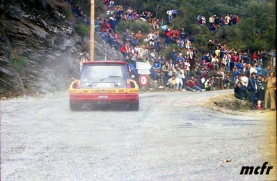 Jean Ragnotti - Jean-Marc Andrié
23º Critérium des Cévennes 1980. Renault 5 Turbo. Clasificado 2º.

Del 22 al 23 de Noviembre, Montpellier.
Superficie: asfalto.

La prueba tenía un total de 716.00 km de los que 417.00 km divididos en 15 tramos eran especiales.

Tomaron la salida 276 equipos, finalizaron 116.@
Palabras clave: ;Criterium_Cevennes;Renault;Turbo;1980